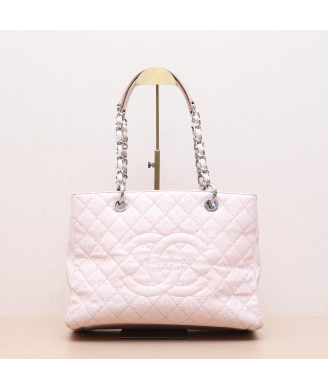 CHANEL Розовая кожаная сумка тоут, фото 3