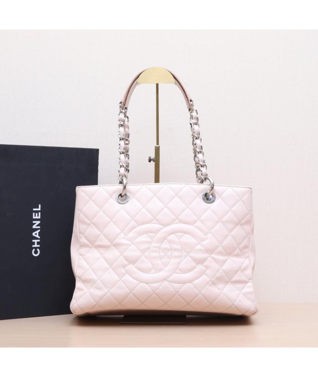 CHANEL Розовая кожаная сумка тоут, фото 2