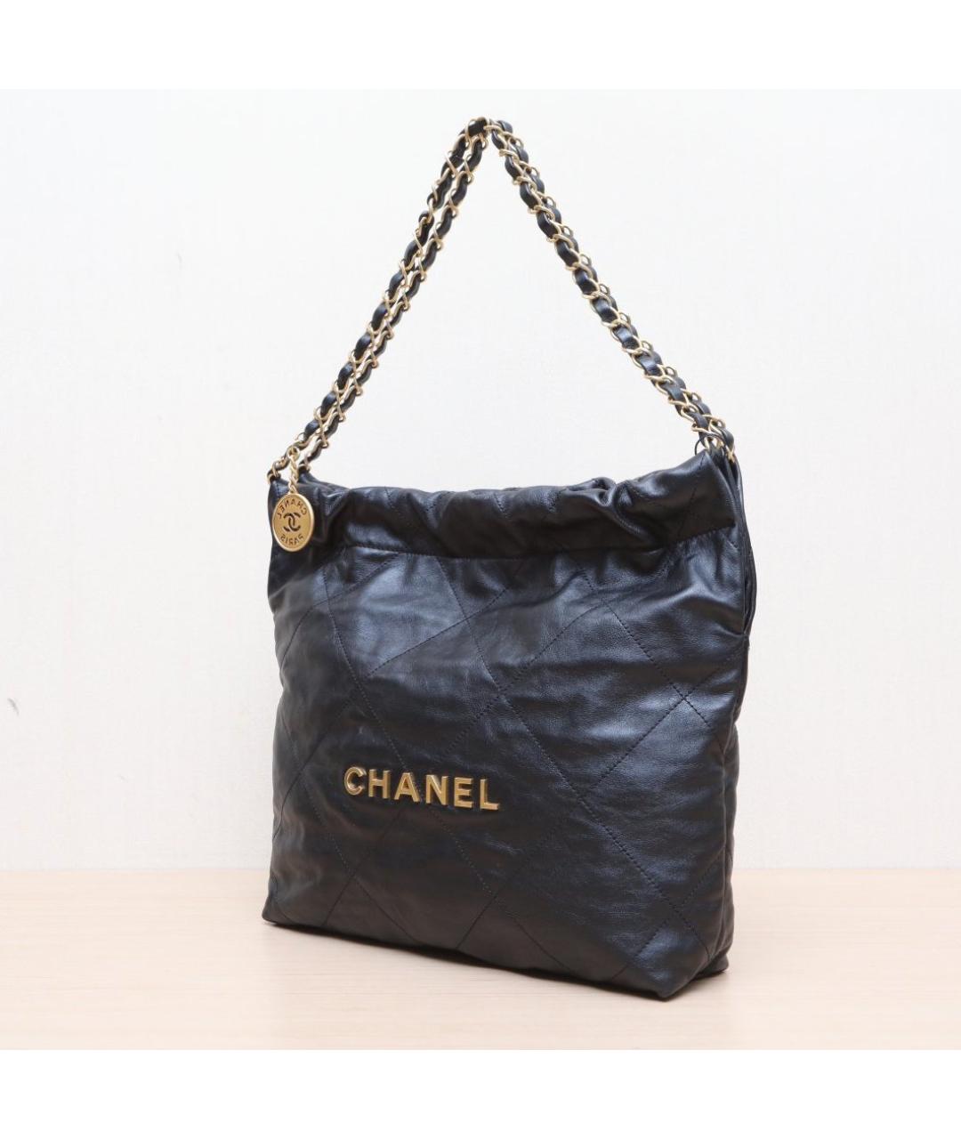 CHANEL Черная кожаная сумка тоут, фото 4