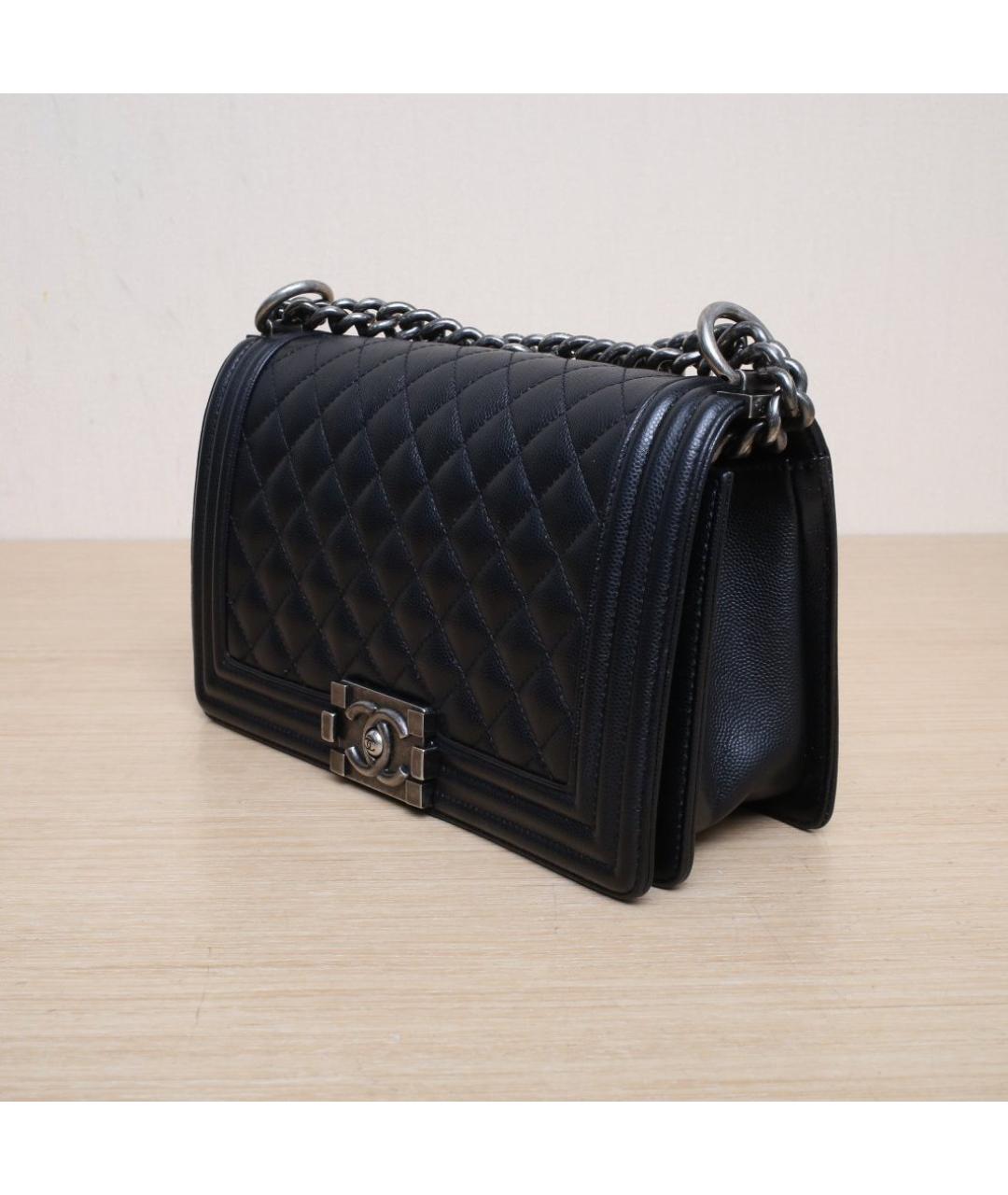 CHANEL Черная кожаная сумка через плечо, фото 4
