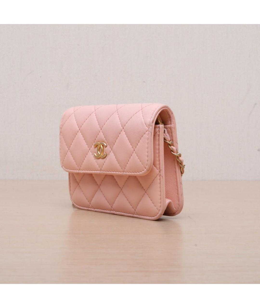 CHANEL Розовая кожаная сумка через плечо, фото 4