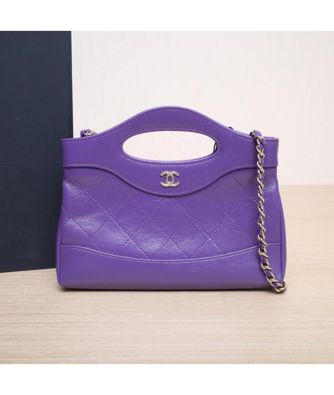 CHANEL Фиолетовая кожаная сумка через плечо, фото 2