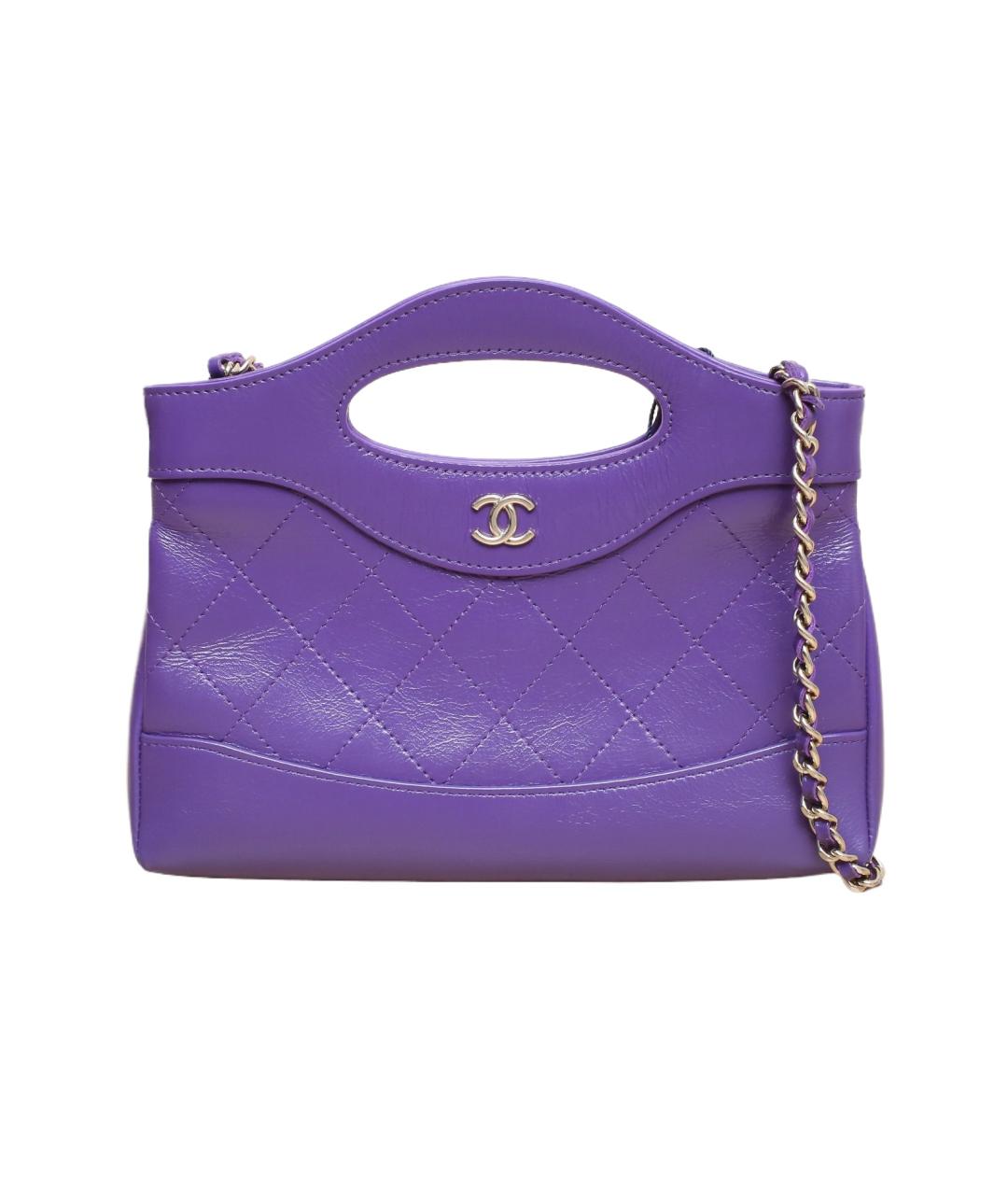 CHANEL Фиолетовая кожаная сумка через плечо, фото 1