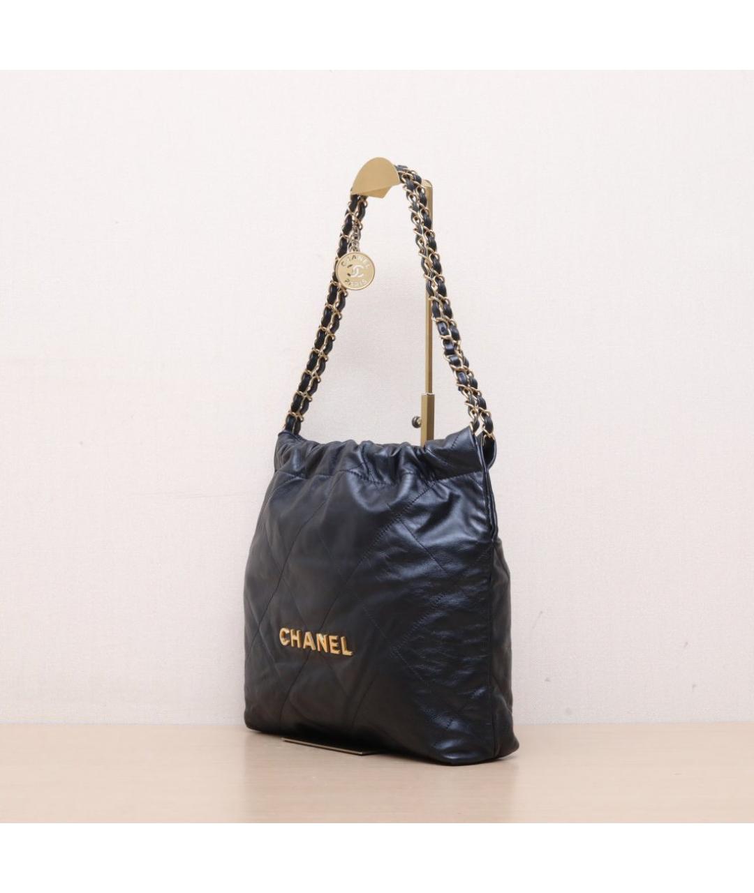 CHANEL Черная кожаная сумка через плечо, фото 4
