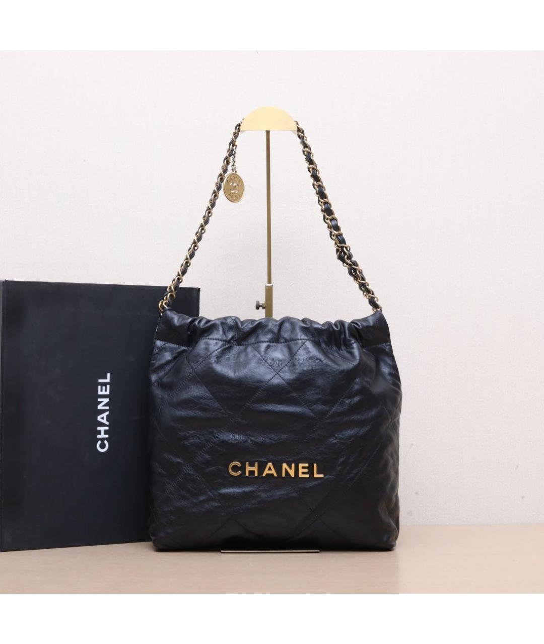CHANEL Черная кожаная сумка через плечо, фото 2