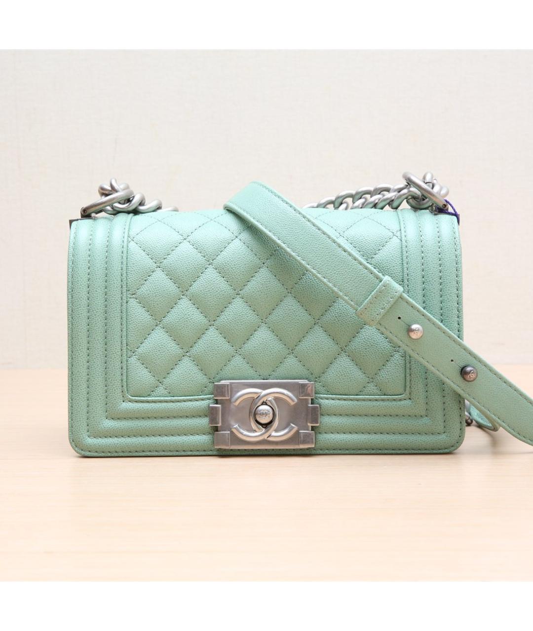 CHANEL Зеленая кожаная сумка через плечо, фото 3