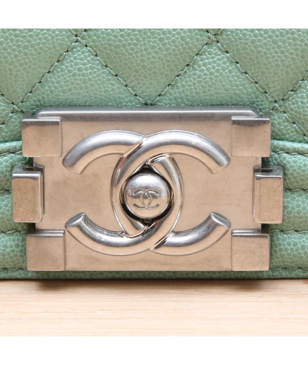 CHANEL Зеленая кожаная сумка через плечо, фото 8