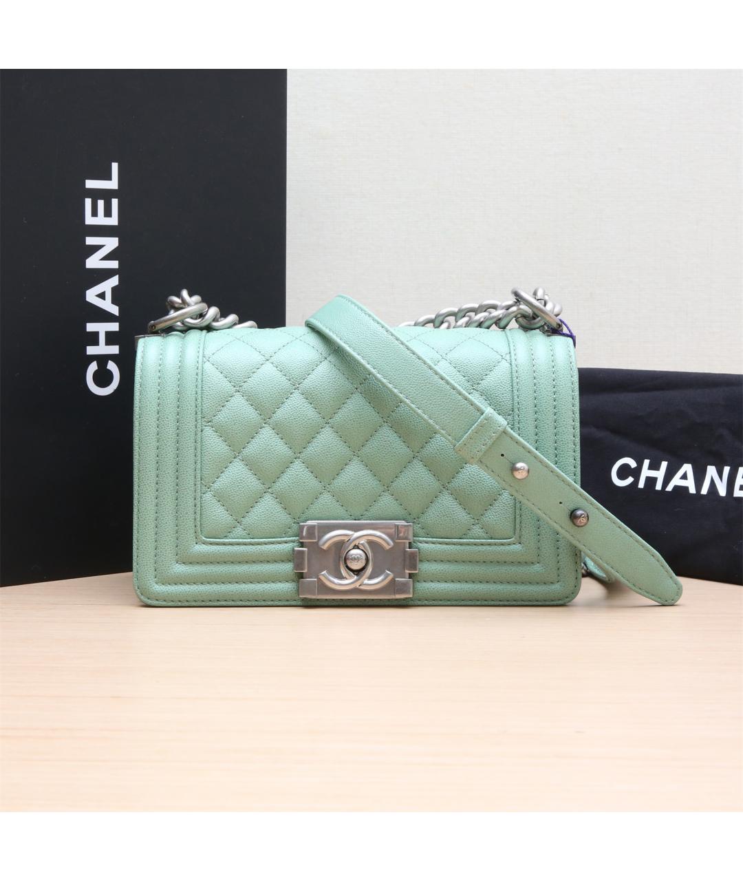 CHANEL Зеленая кожаная сумка через плечо, фото 2