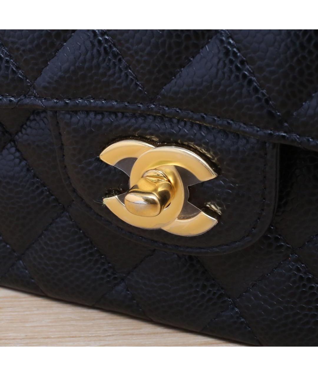 CHANEL Черная кожаная сумка через плечо, фото 8