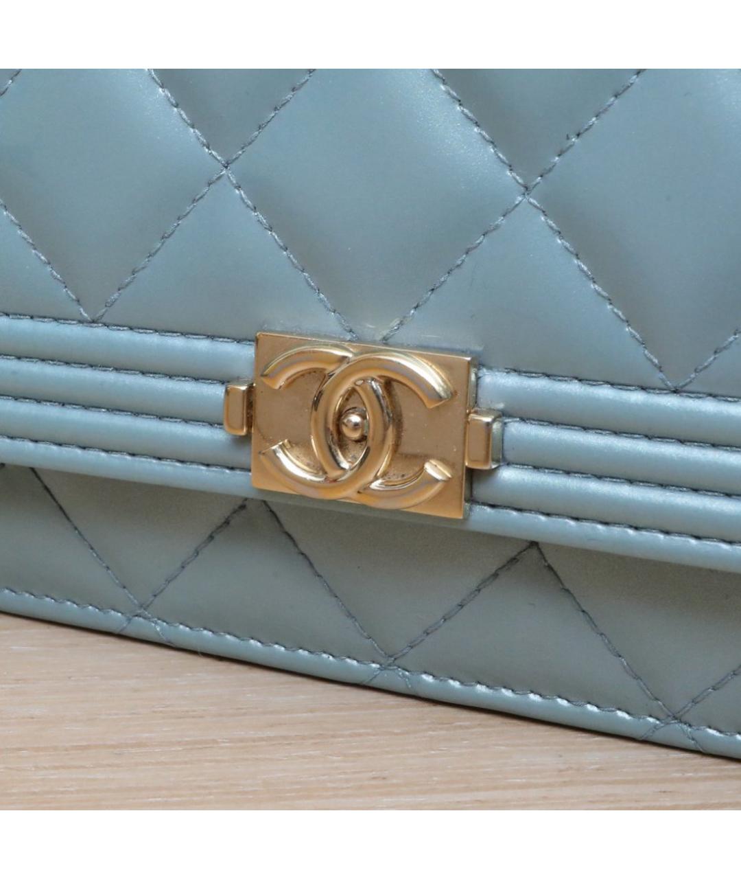 CHANEL Голубая кожаная сумка через плечо, фото 8