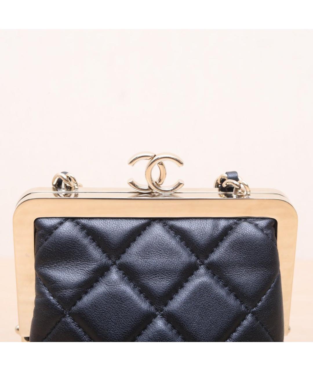 CHANEL Черная кожаная сумка через плечо, фото 8