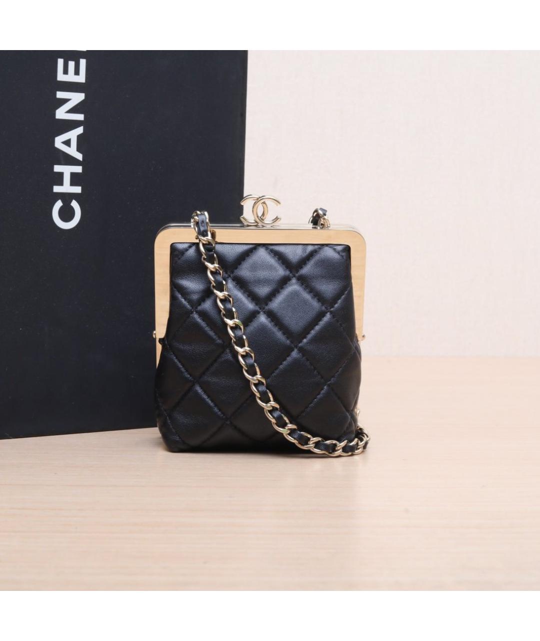 CHANEL Черная кожаная сумка через плечо, фото 2