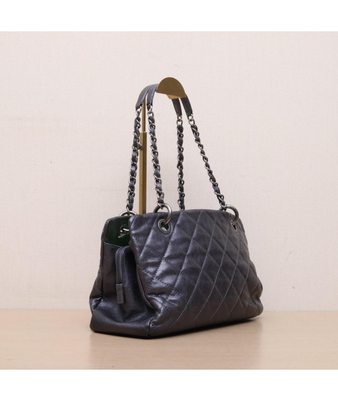 CHANEL Черная кожаная сумка тоут, фото 6