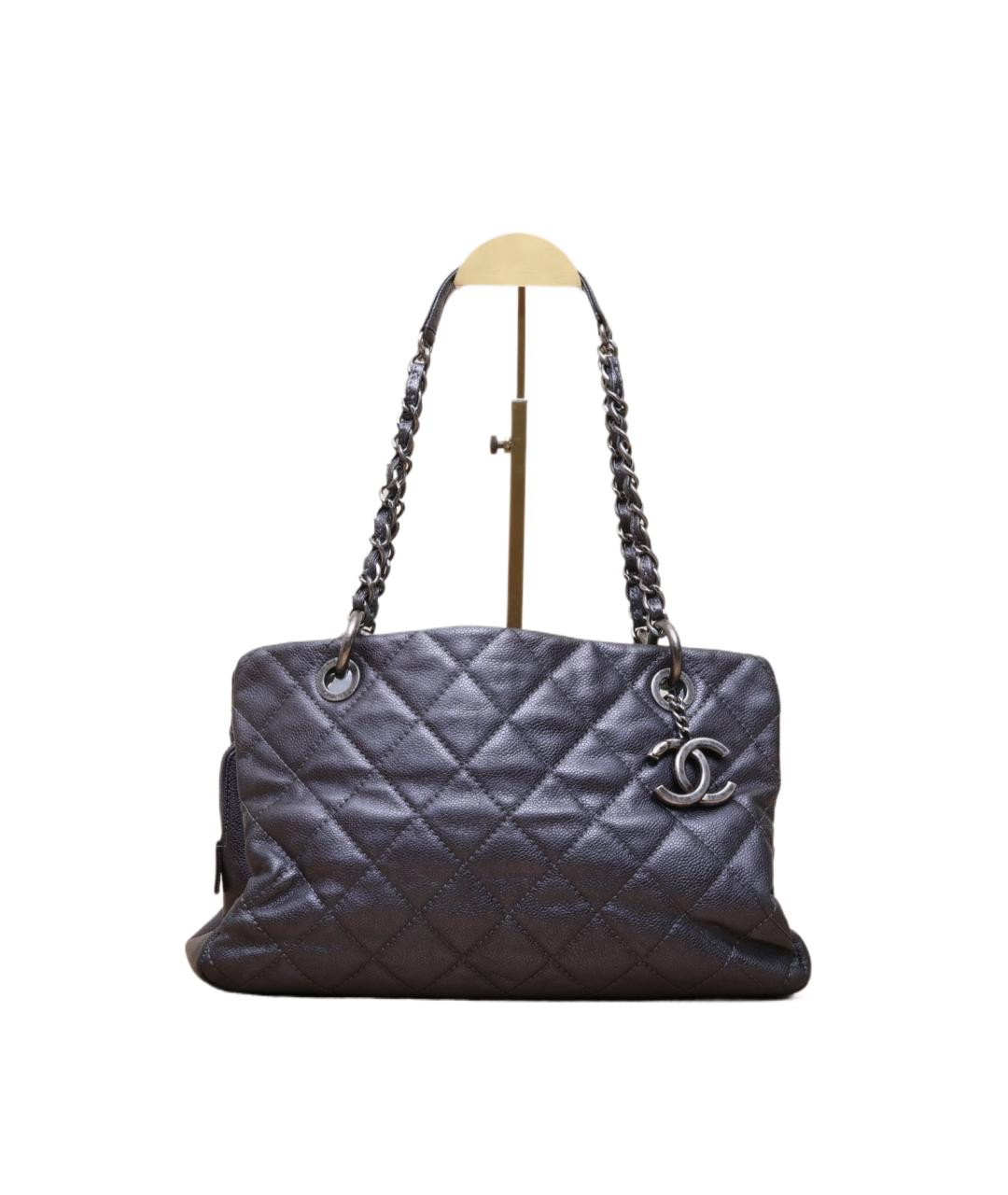 CHANEL Черная кожаная сумка тоут, фото 10