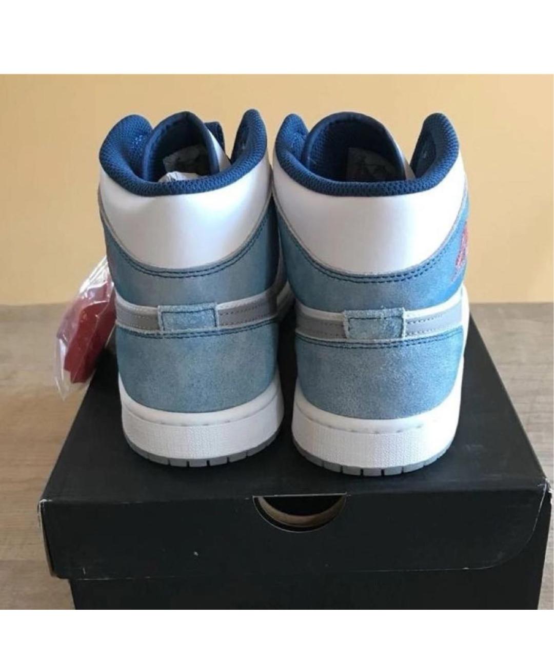 JORDAN Голубые нубуковые кроссовки, фото 3