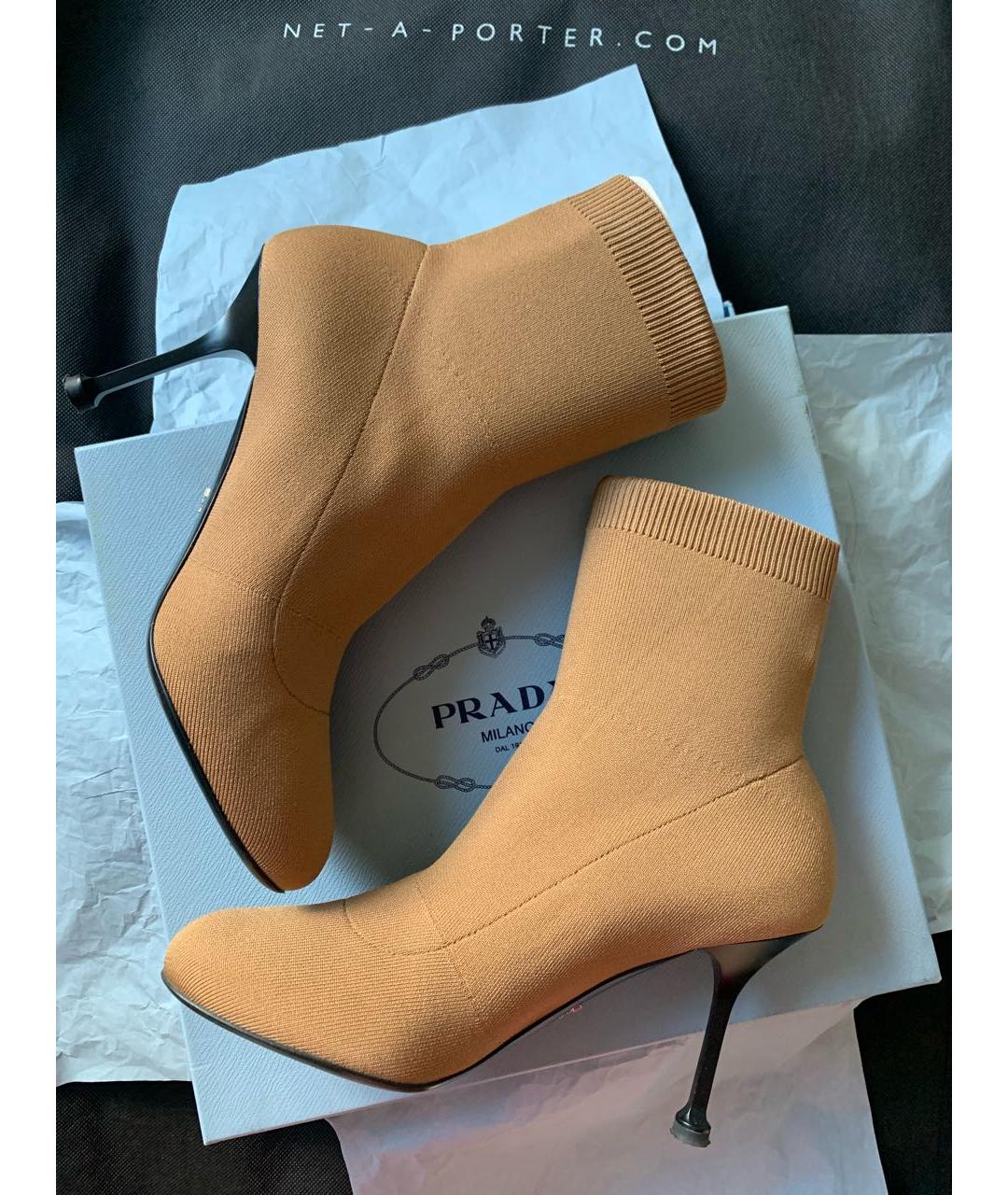 PRADA Коричневые неопреновые ботильоны, фото 5