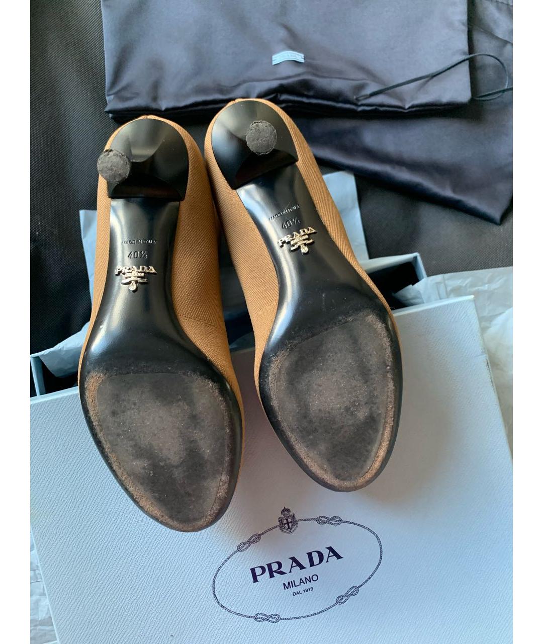 PRADA Коричневые неопреновые ботильоны, фото 8