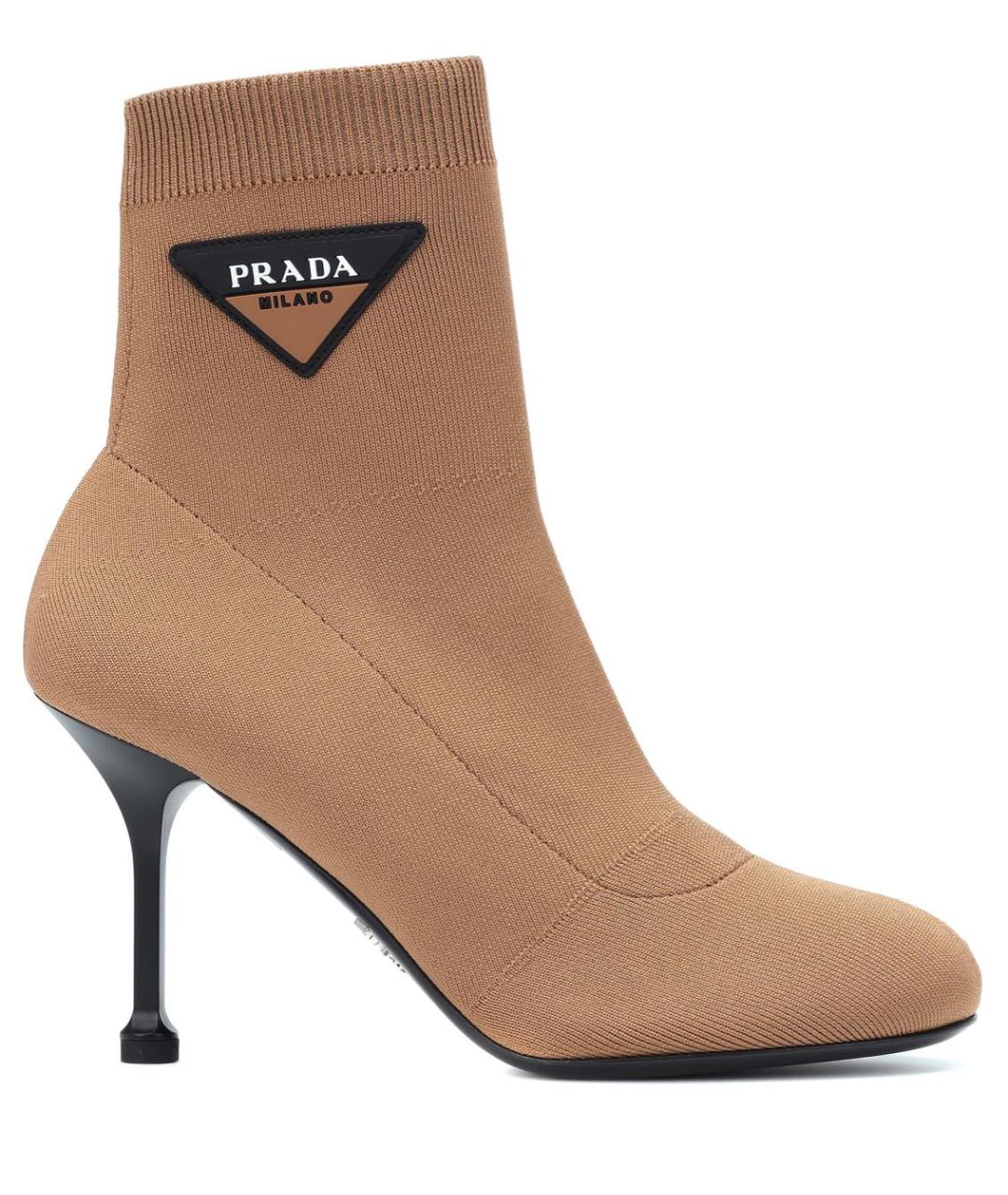 PRADA Коричневые неопреновые ботильоны, фото 9