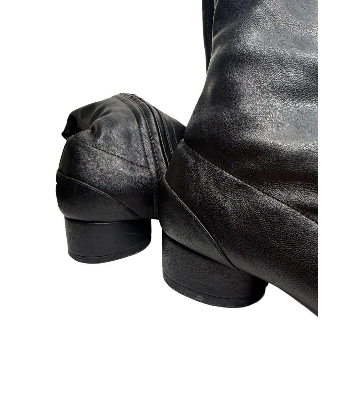 MAISON MARGIELA Черные кожаные ботфорты, фото 5