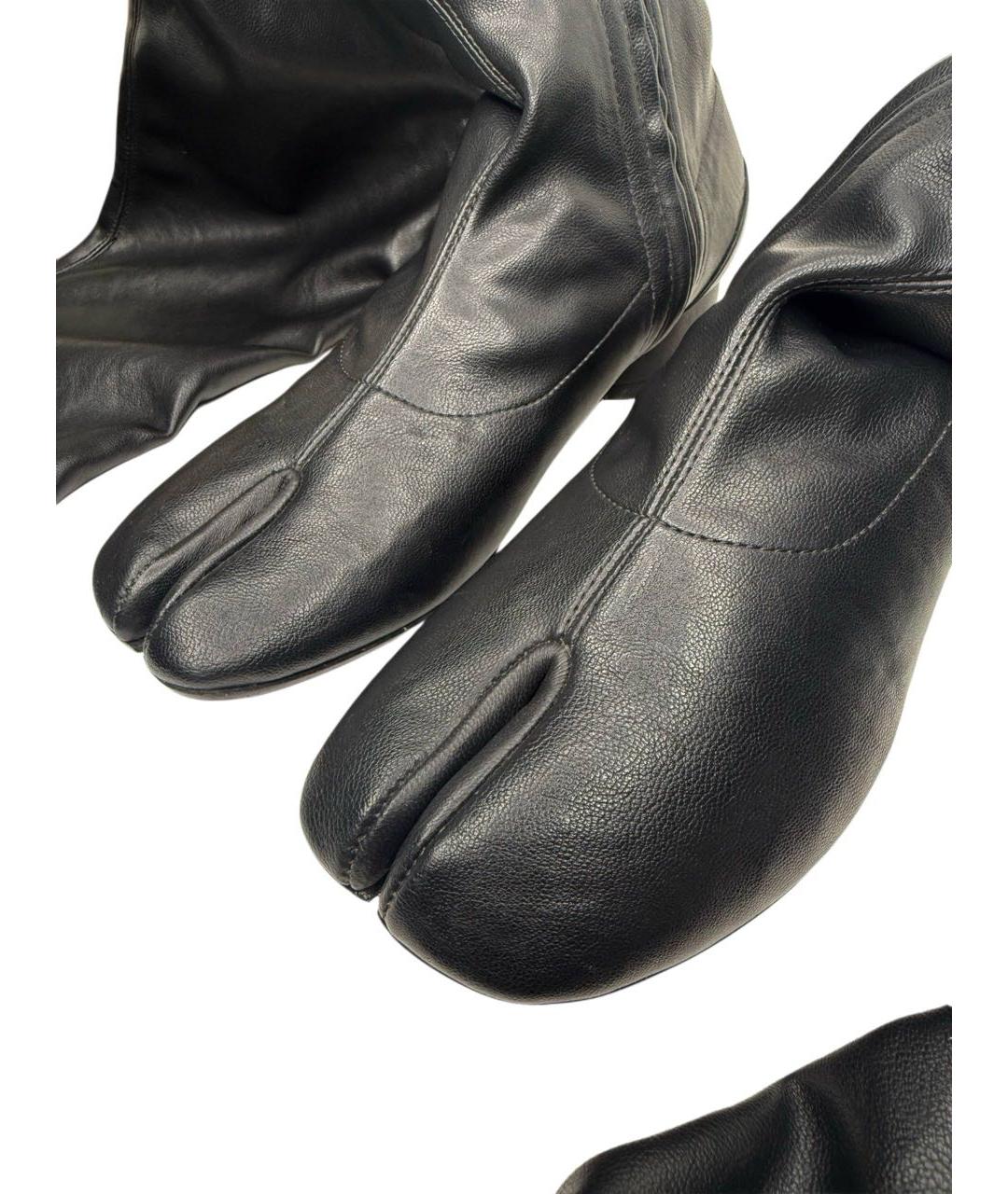 MAISON MARGIELA Черные кожаные ботфорты, фото 3