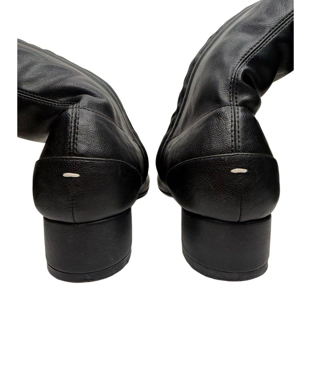 MAISON MARGIELA Черные кожаные ботфорты, фото 8