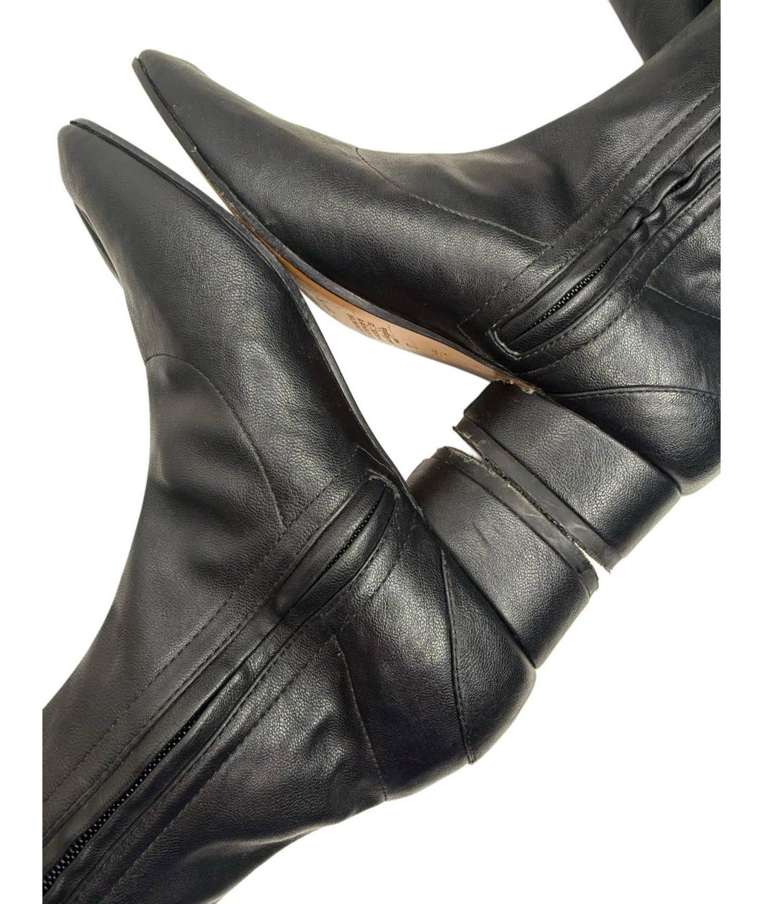 MAISON MARGIELA Черные кожаные ботфорты, фото 6