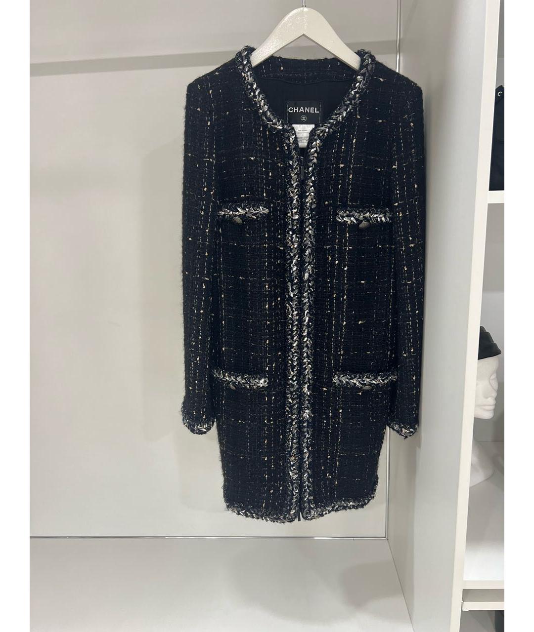 CHANEL Черное шерстяное пальто, фото 9