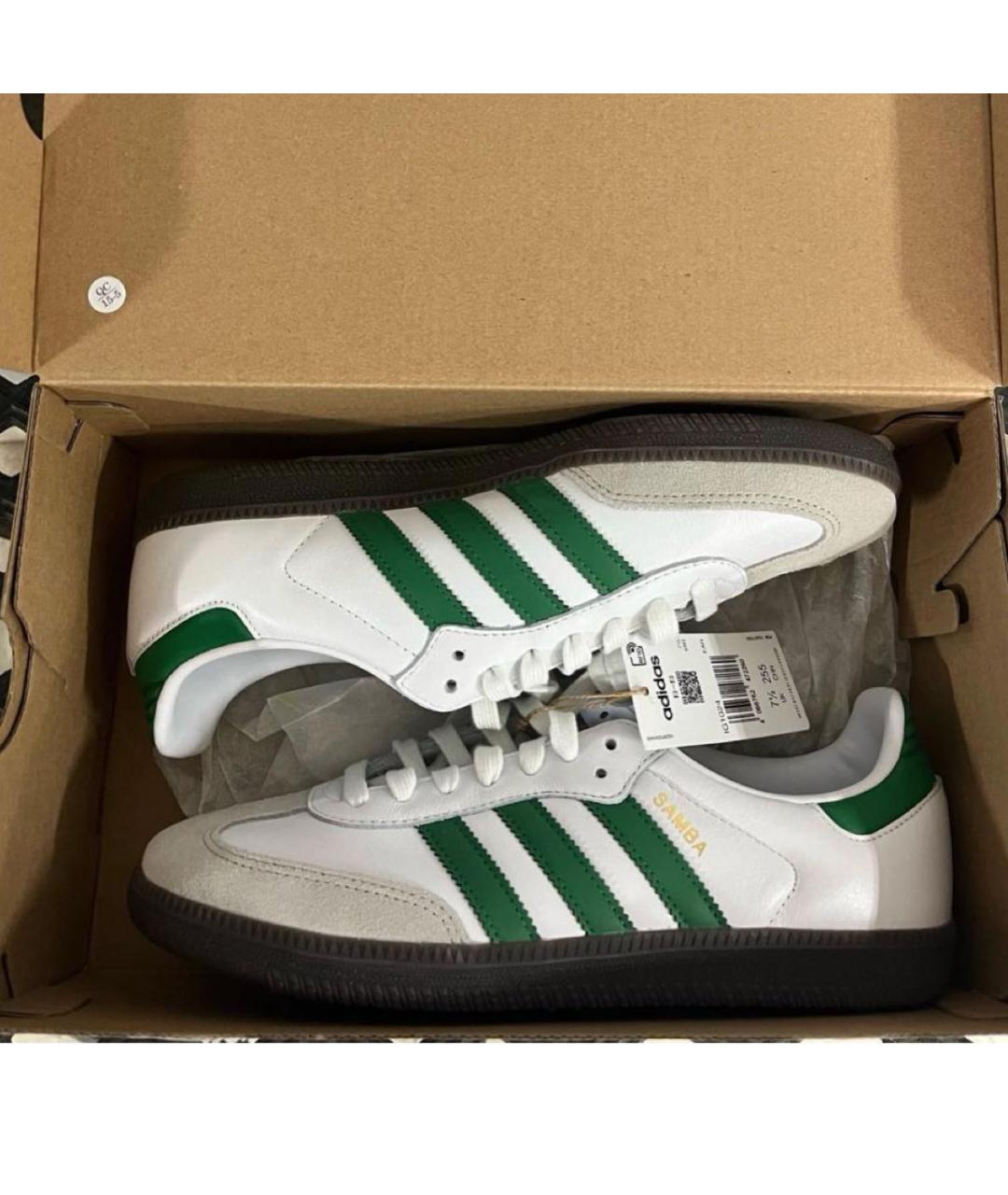 ADIDAS Зеленые кожаные кеды, фото 3