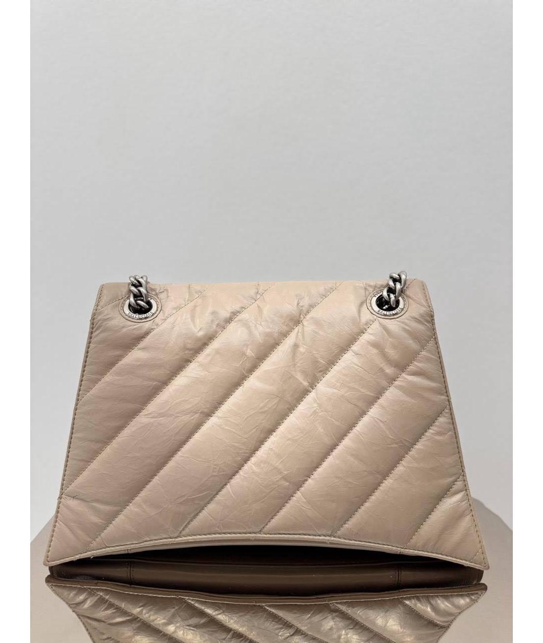 BALENCIAGA Бежевая кожаная сумка через плечо, фото 3