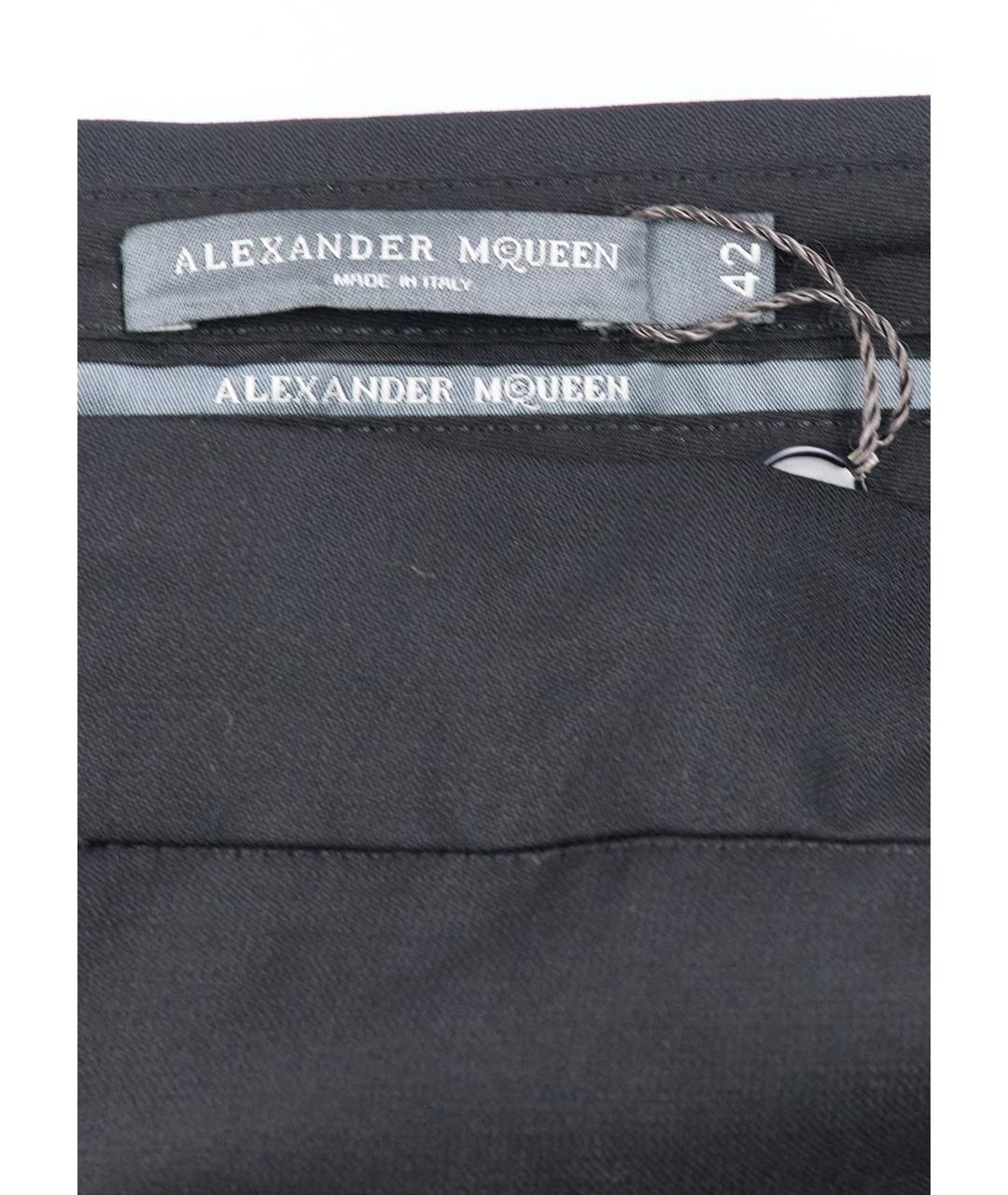 ALEXANDER MCQUEEN Черные шерстяные прямые брюки, фото 3