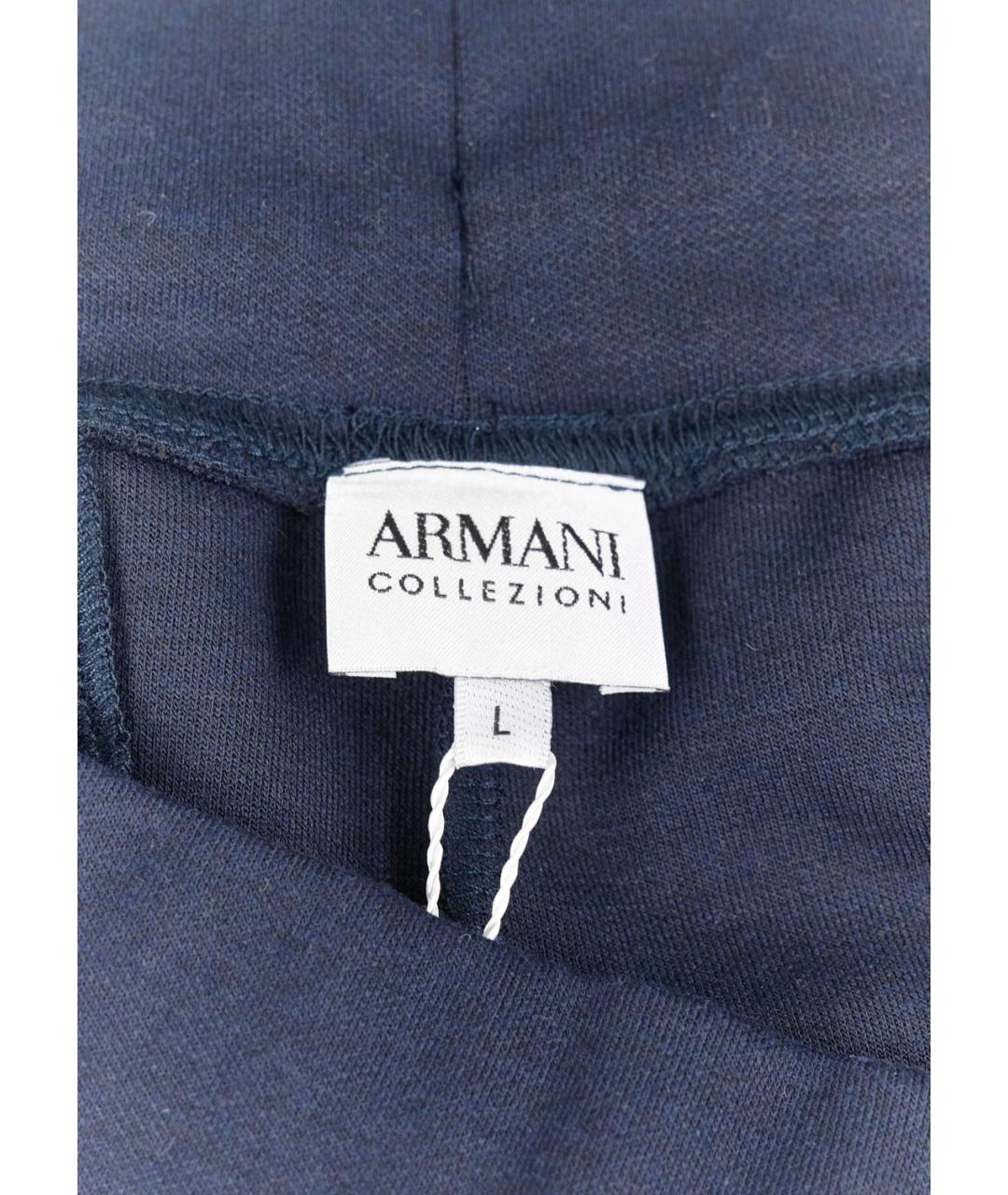 ARMANI COLLEZIONI Синие полиэстеровые повседневные брюки, фото 3