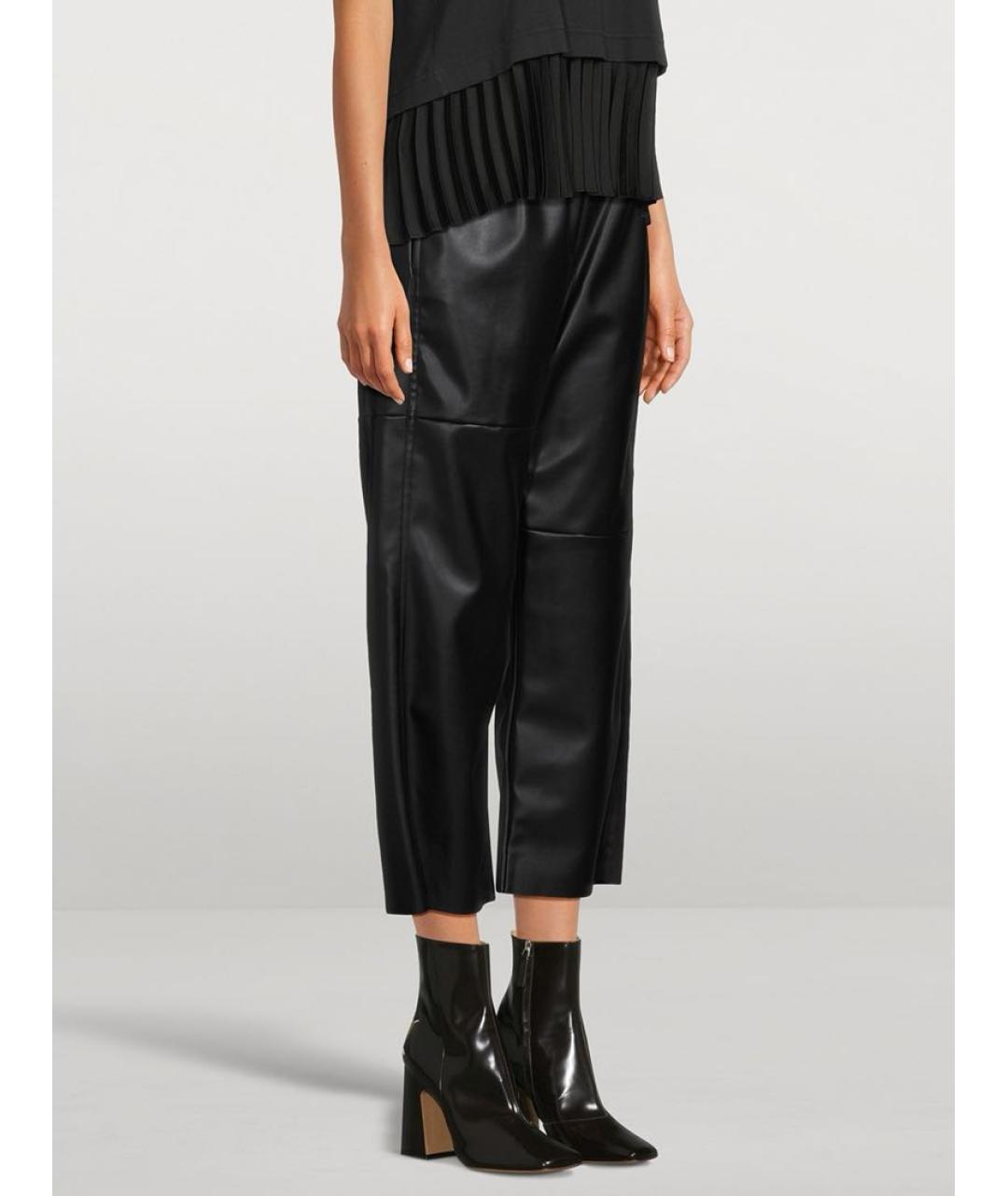 MM6 MAISON MARGIELA Черные кожаные брюки широкие, фото 2