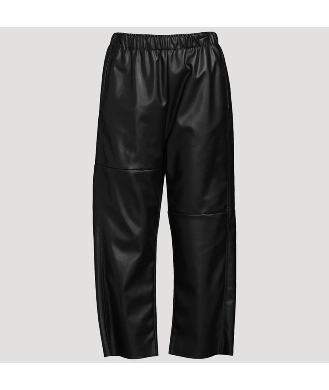 MM6 MAISON MARGIELA Черные кожаные брюки широкие, фото 8