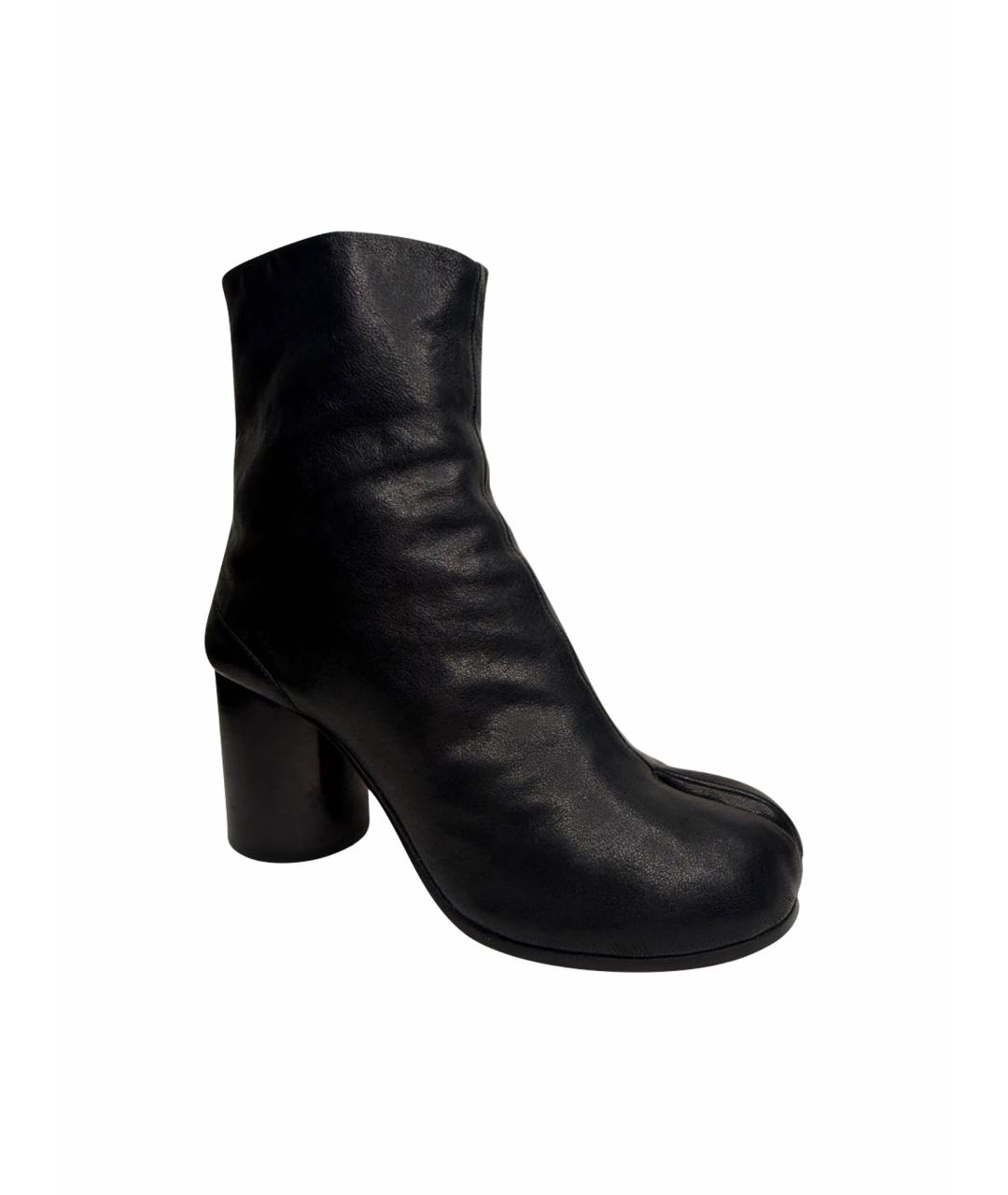 MAISON MARGIELA Черные кожаные ботильоны, фото 1