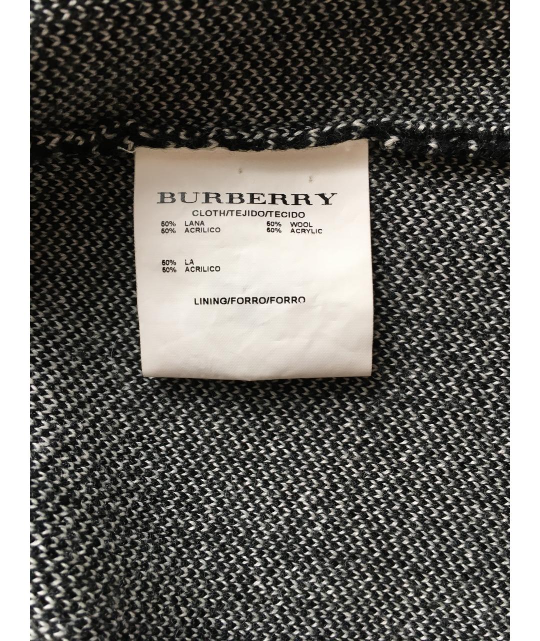 BURBERRY Черное шерстяное пальто, фото 6