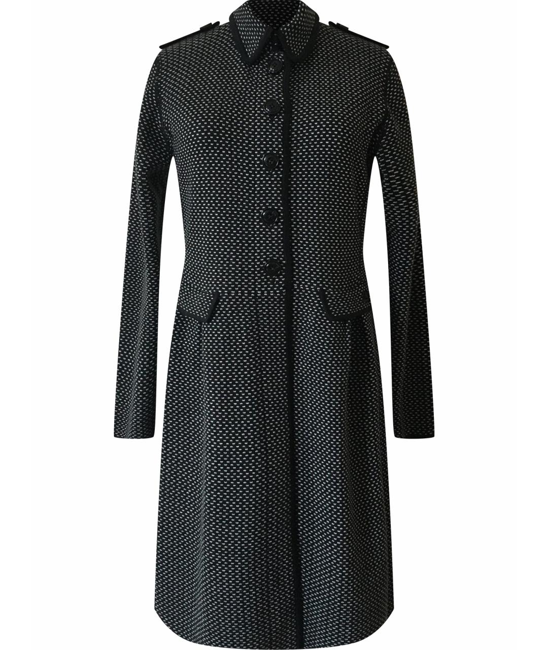 BURBERRY Черное шерстяное пальто, фото 1