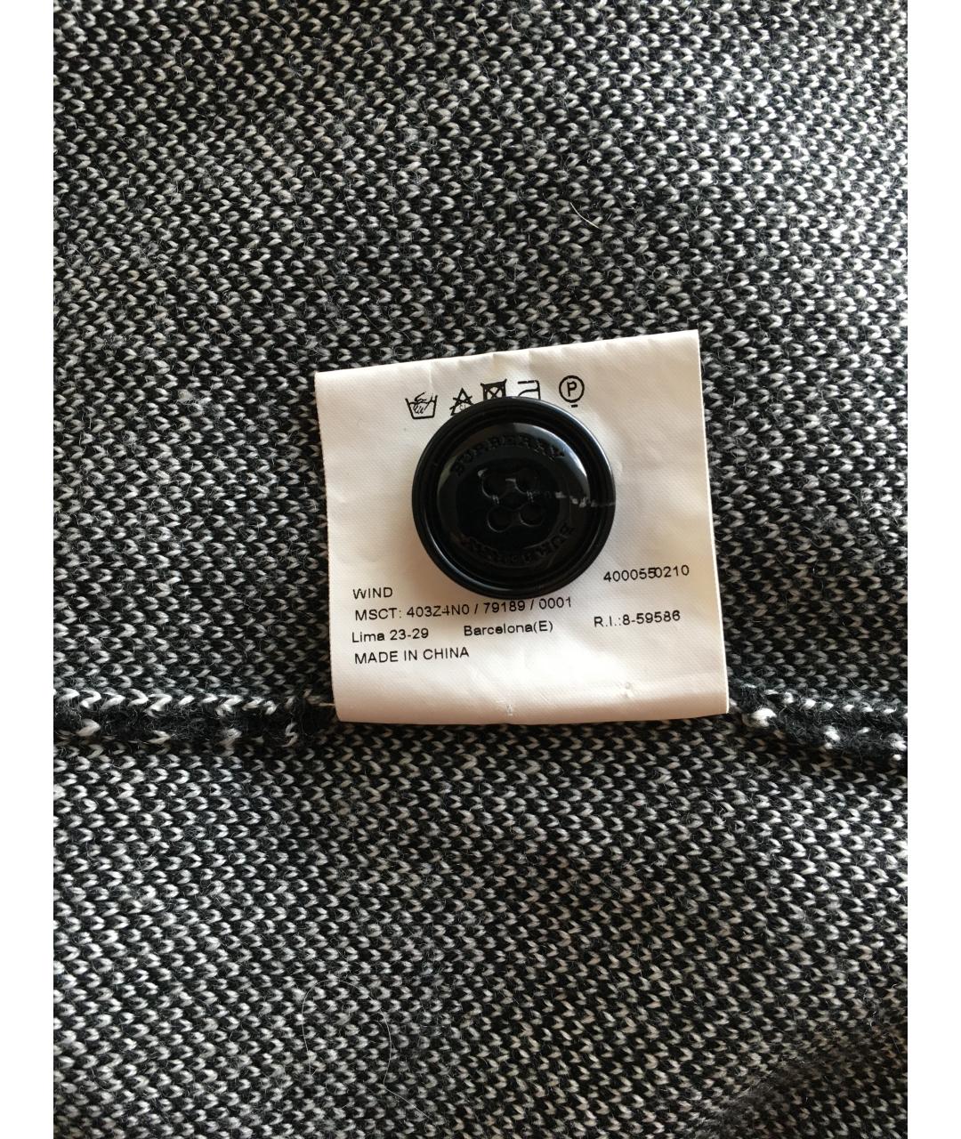 BURBERRY Черное шерстяное пальто, фото 7