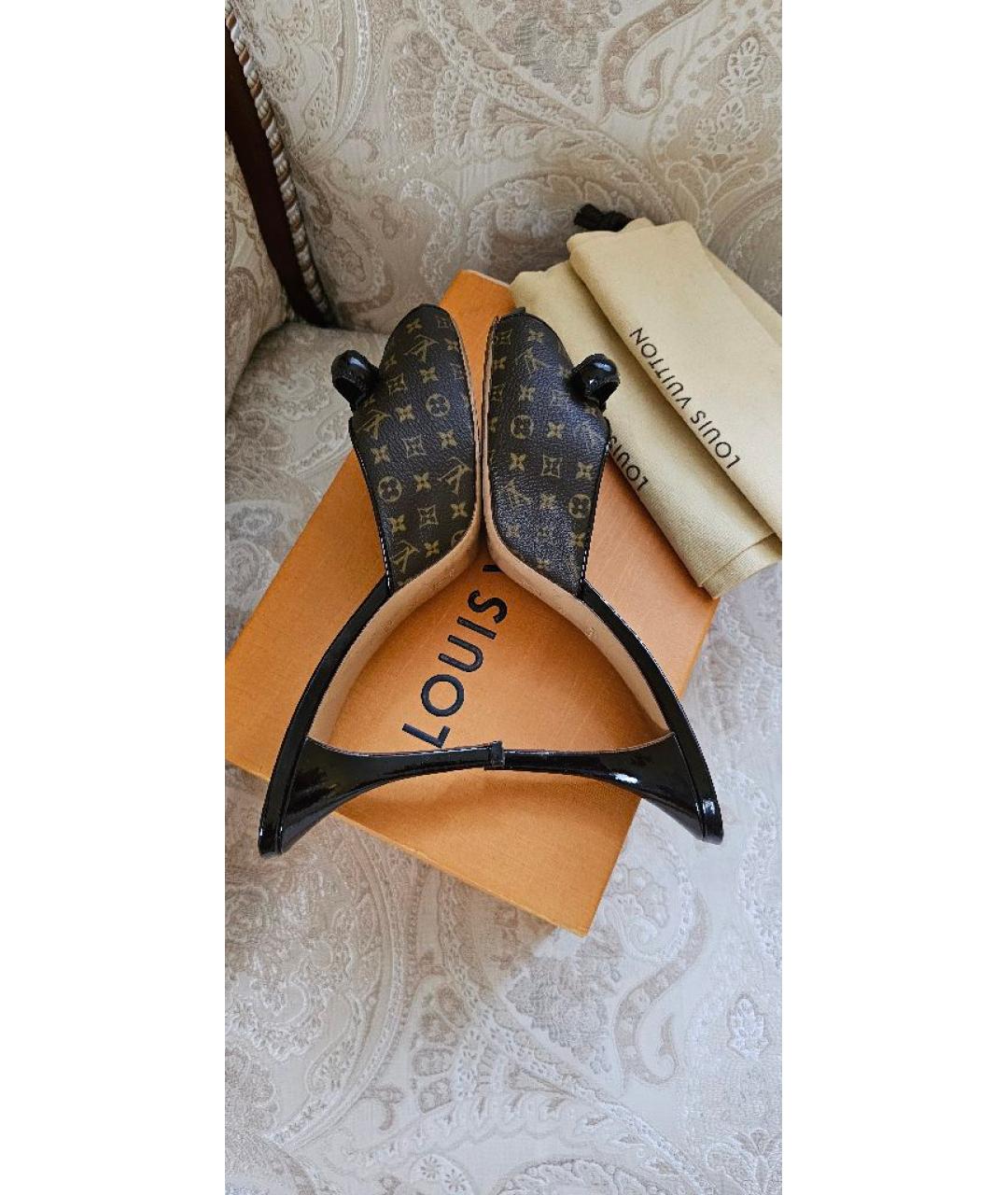 LOUIS VUITTON Коричневые мюли, фото 6