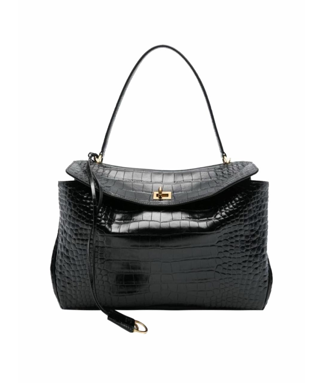 BALENCIAGA Черная кожаная сумка с короткими ручками, фото 1