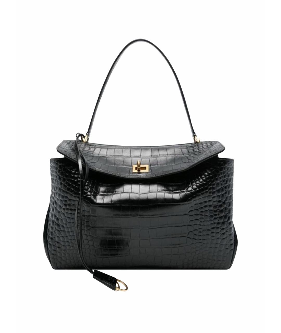 BALENCIAGA Черная кожаная сумка с короткими ручками, фото 5