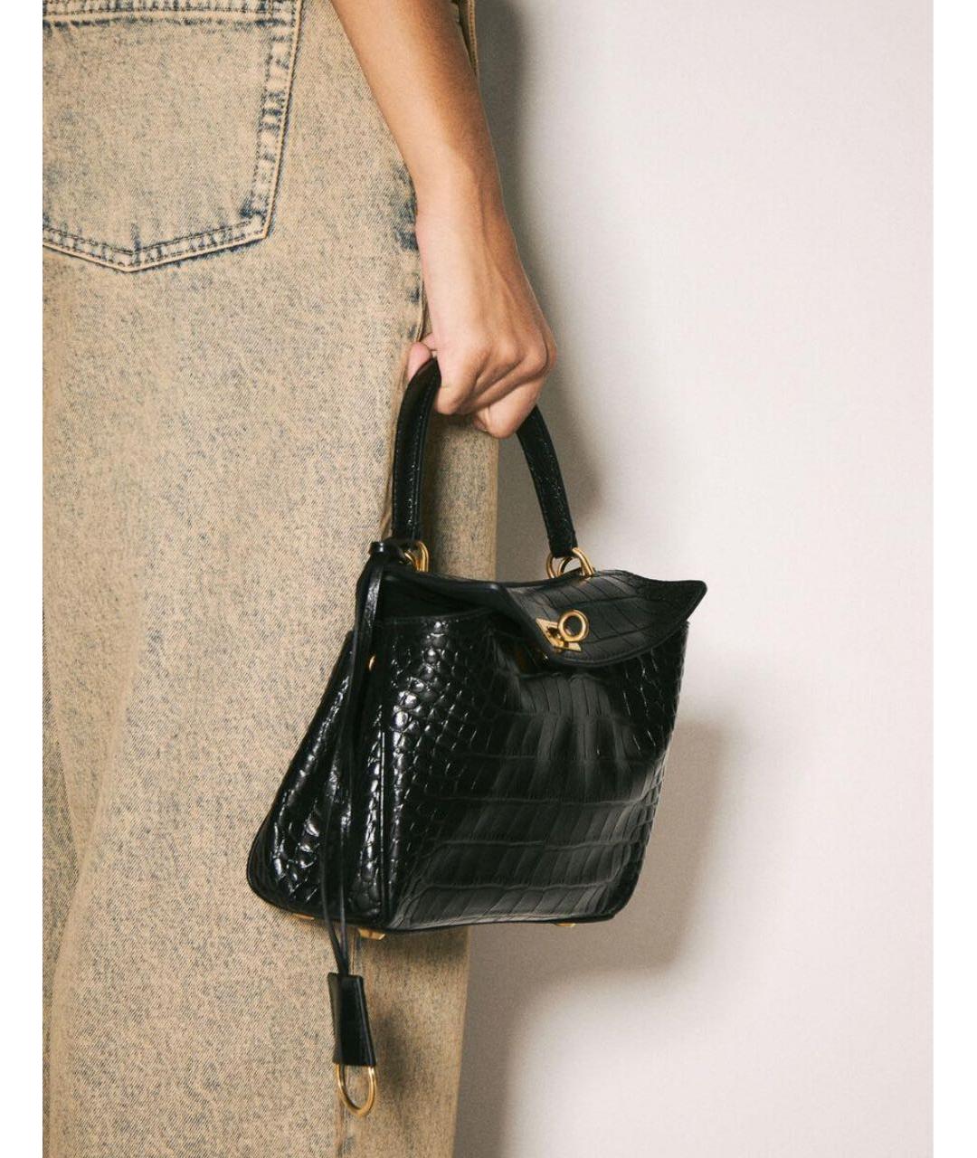 BALENCIAGA Черная кожаная сумка с короткими ручками, фото 2