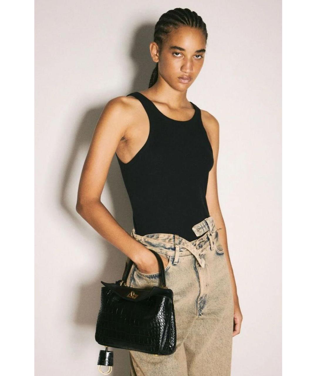 BALENCIAGA Черная кожаная сумка с короткими ручками, фото 6