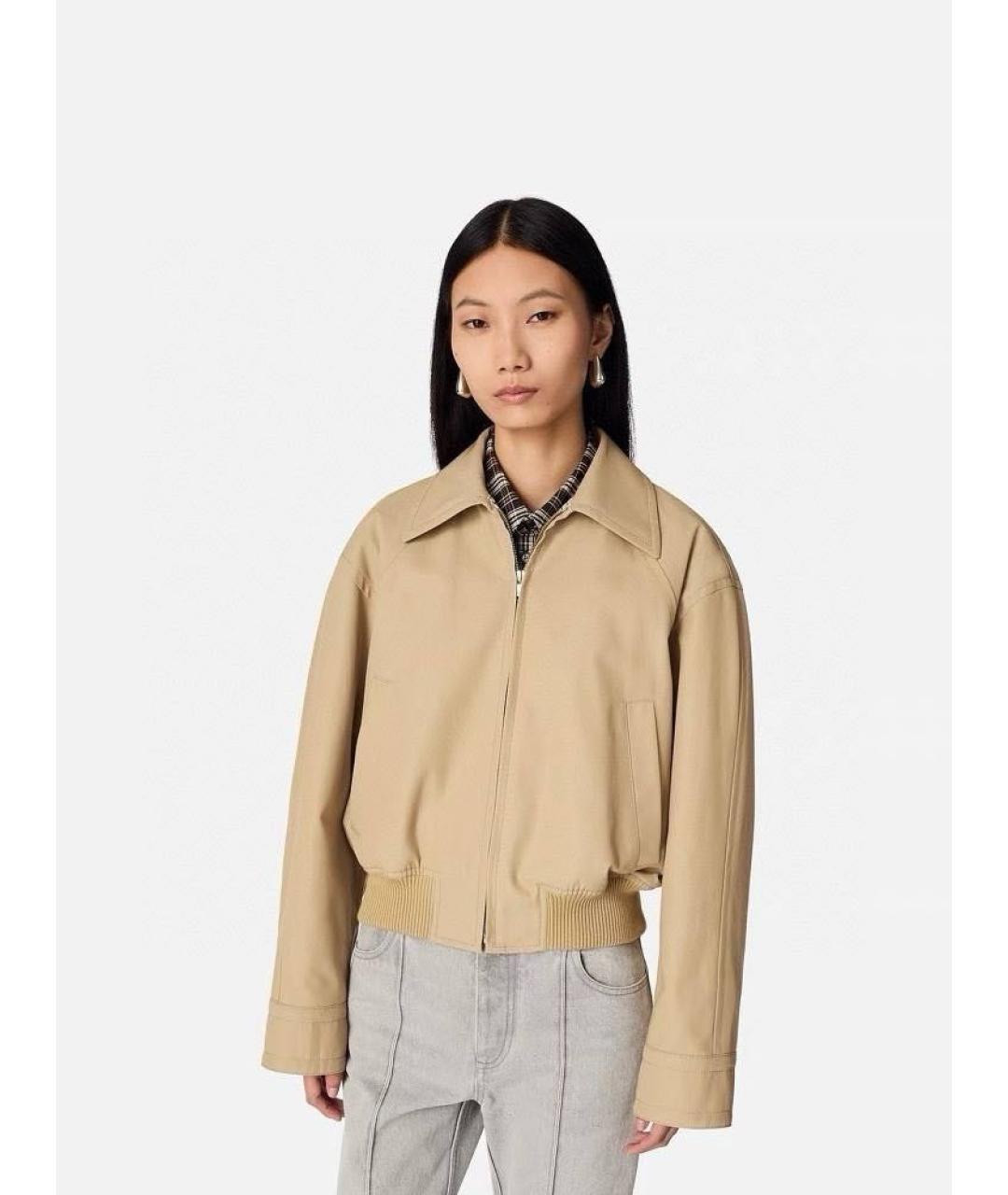 BOTTEGA VENETA Бежевая кожаная куртка, фото 2