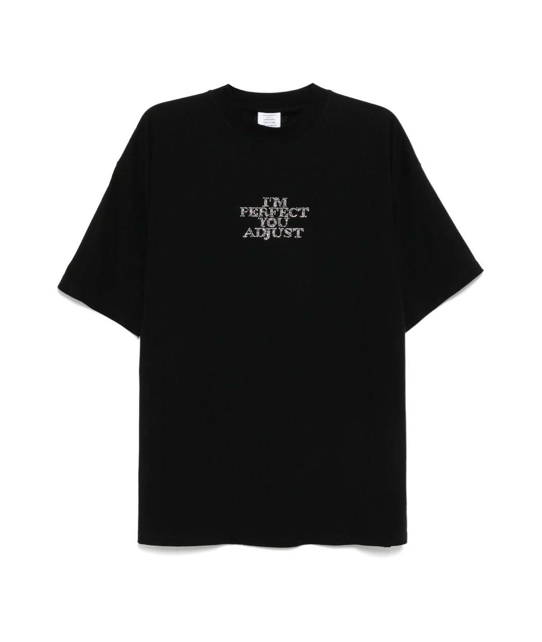 VETEMENTS Черная хлопковая футболка, фото 4