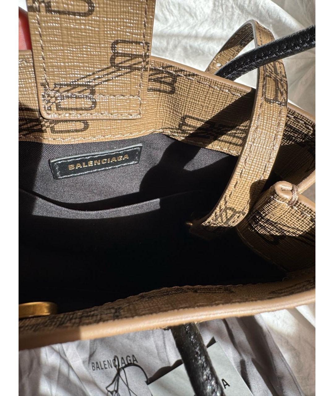 BALENCIAGA Коричневая сумка через плечо из искусственной кожи, фото 4