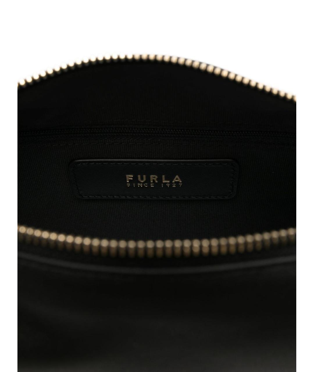 FURLA Черная кожаная сумка через плечо, фото 4