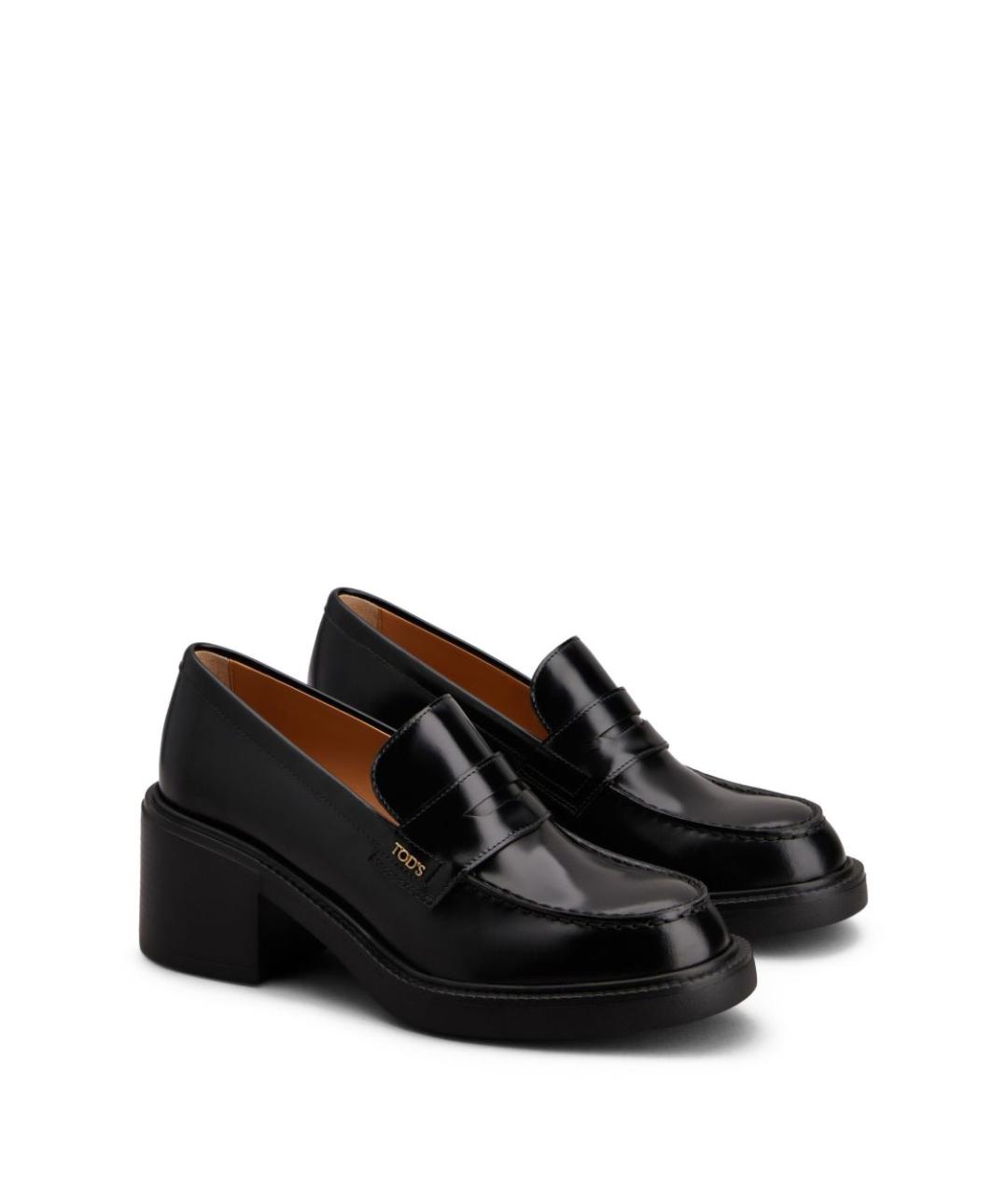 TOD'S Черные кожаные лоферы, фото 5