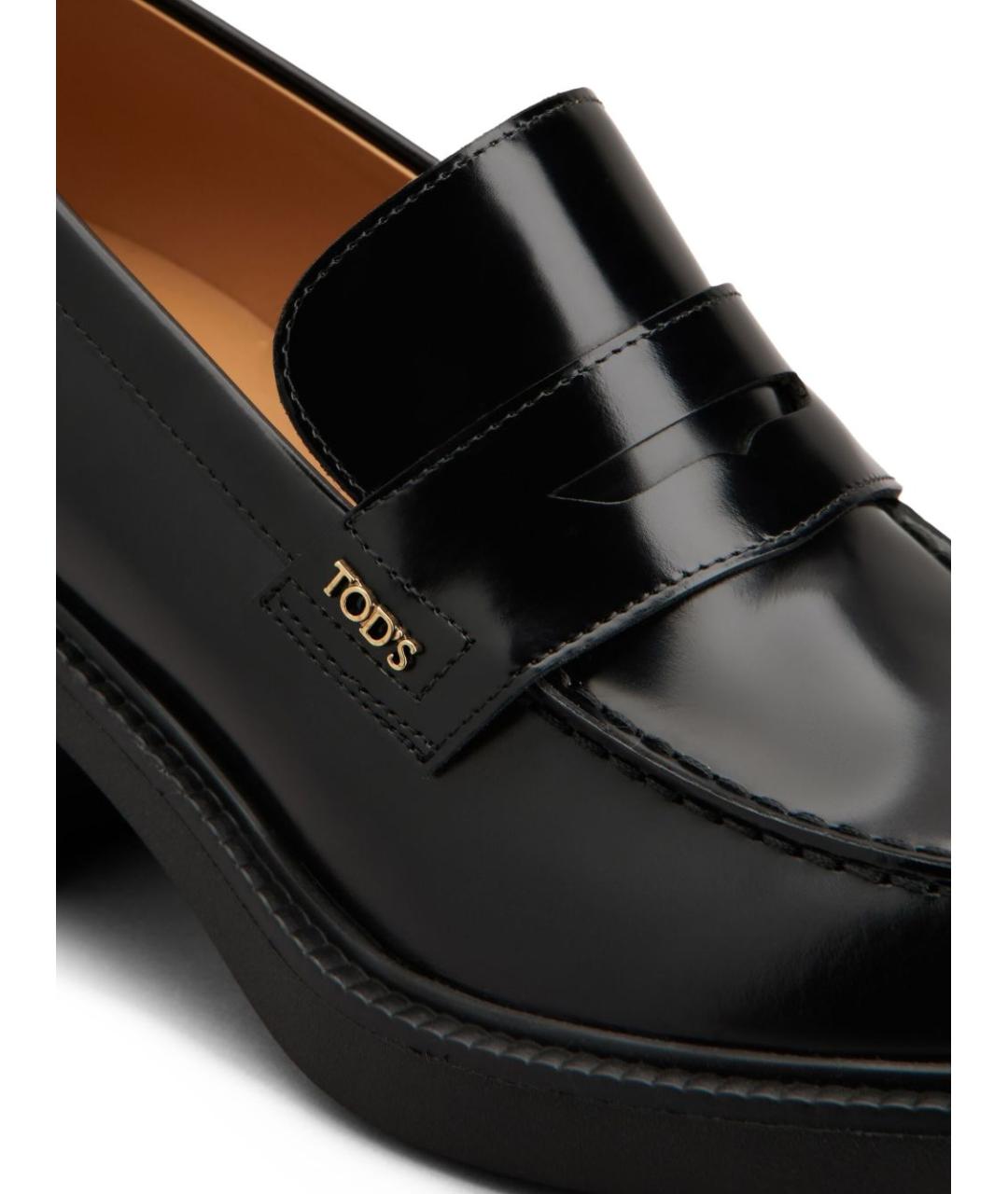 TOD'S Черные кожаные лоферы, фото 3