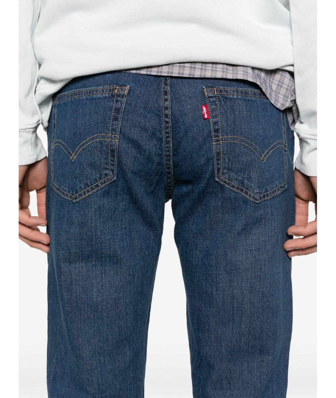 LEVI'S Темно-синие хлопковые прямые джинсы, фото 3