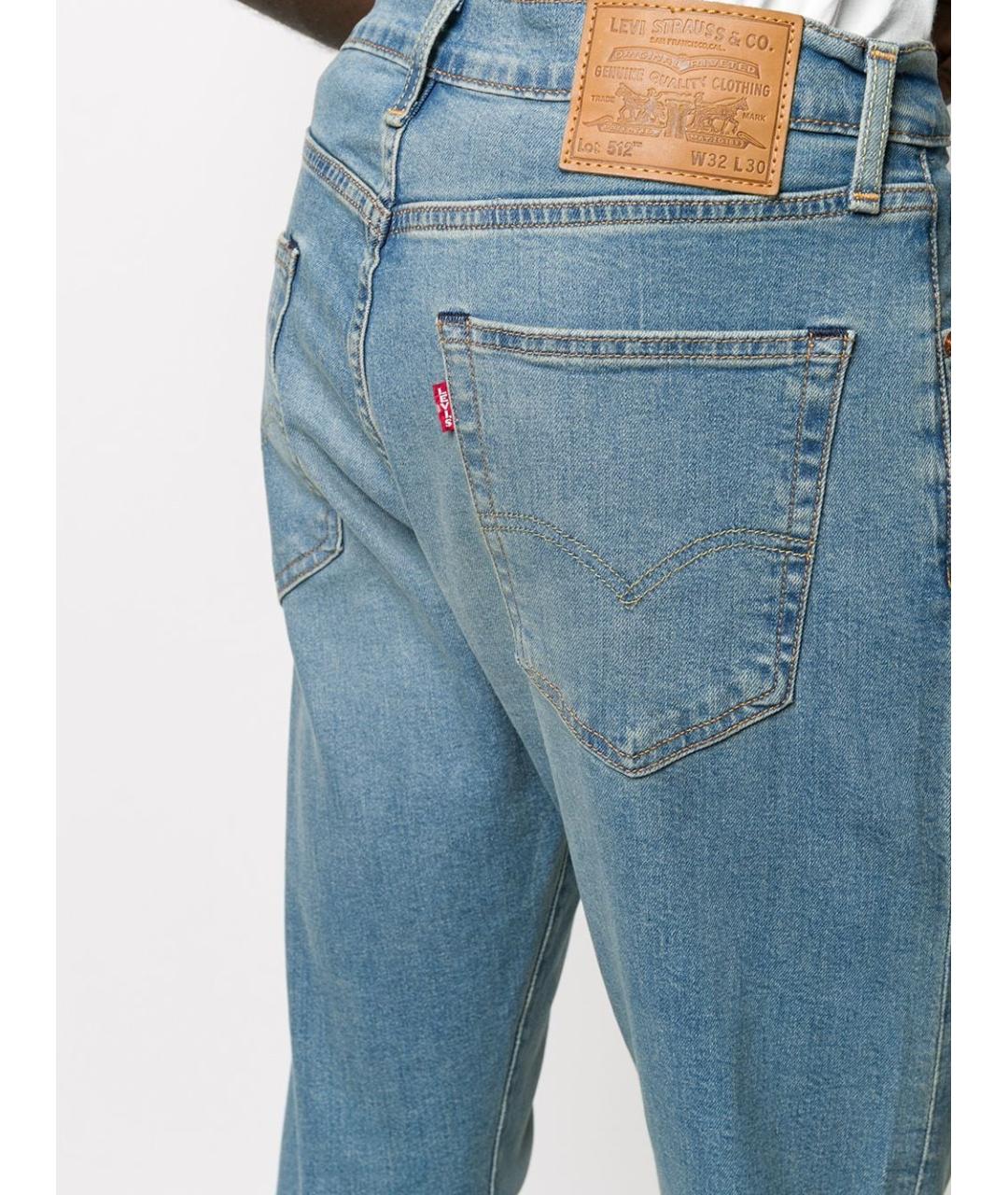 LEVI'S Синие хлопковые прямые джинсы, фото 2